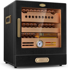 Humidor per Sigari, Humidor per Sigari con Cassetto in Legno di Cedro Spagnolo, Pre