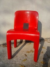4 sedie universali 4867 Joe Colombo per Kartell 1967 colore rosso