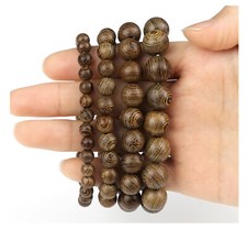 Bracciale perline di legno meditazione preghiera buddha elastico uomo donna  
