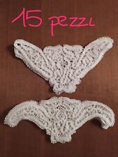 Inserti al Tombolo di Offida fatti a mano. Cotone bianco per lenzuola o tovaglie