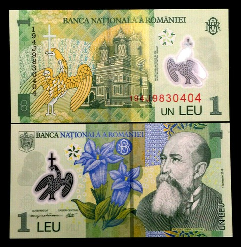 Romania polymer leu banknote - romania,