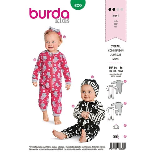 Burda kids 9328 tuta - 9328, salopette
