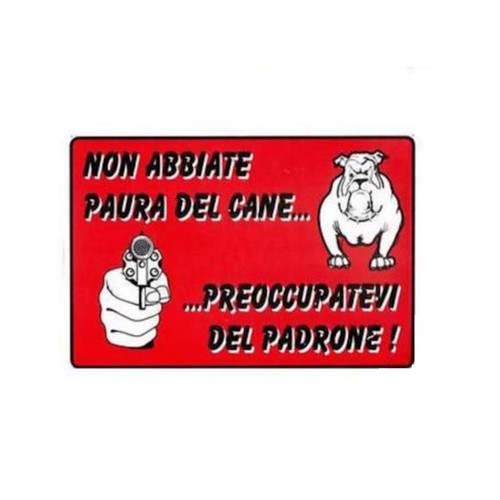 Targa cartello attenti cane - targa,