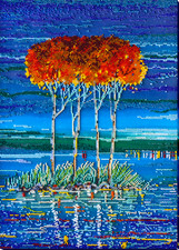 Kit ricamo perline alberi - ,
