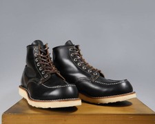 Stivali RedWing 9874 in pelle nera con setter irlandese taglia 8E