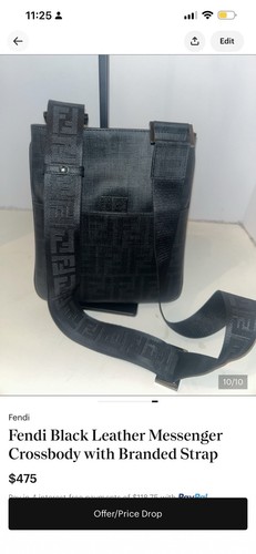 Fendi black monogram crossbody - black,