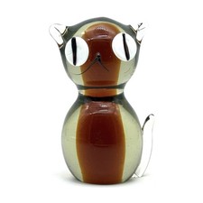 USA FRIENDLY: Rara statuina gatto gattino in vetro di Murano MCM Galliano Ferro 4,5"