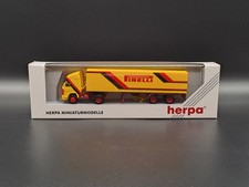 Herpa 1:87 H0 141628 Iveco Camion Pirelli giallo/rosso mai usato con scatola originale