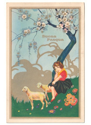 1936 cartolina buona - 1936, pasqua