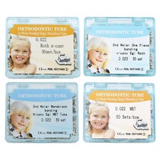 50 Set Tubi Buccali Monoblocco Ortodonzia Dentale 022 1° 2° Molare MBT Tubo Roth