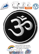 Patch symbol OM yoga ohm aum toppa termoadesiva logo badge meditazione india goa