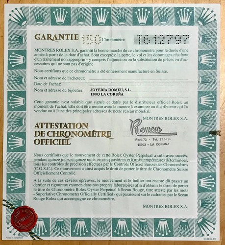 Rolex certificate daytona - rolex,