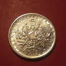 Francia Moneta 5 Franchi 1962