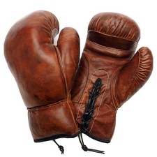 Guantoni da boxe vera pelle artigianali retrò vintage MMA boxe kickboxing mid 12 oz