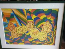 dipinto  astratto su stoffa