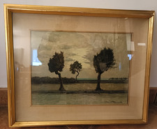 Dipinto paesaggio alberi - paesaggio,