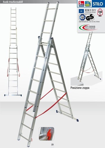 Scala alluminio tre rampe - scala,