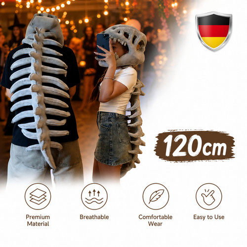 Cuffia scheletro dinosauro