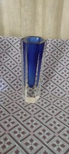 Vaso Vetro Murano Vintage Esagonale Blu