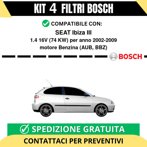 Kit bosch filtri tagliando - kit, 4