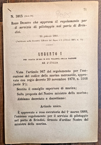Brindisi anno 1889 regio - anno,