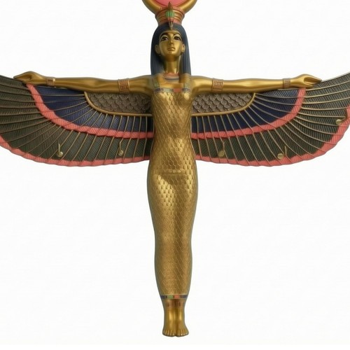 Statuetta iside alata - alata, disco
