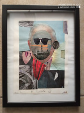 Anonimo dal Titolo Alighiero Boetti collage 33x24 cm Ikea black frame signed