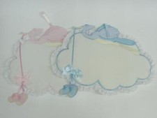 FIOCCO NASCITA/COCCARDA "CICOGNA" CON AIDA DA RICAMARE