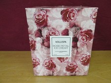Candela Voluspa petalo di rosa gelato grande 5 stoppino 114 oz 200 ore tempo di combustione **Nuovo**