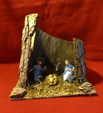 ? GRANDE PRESEPE SACRA FAMIGLIA EPOCA 1960 - CAPANNA IN CORTECCIA -1188