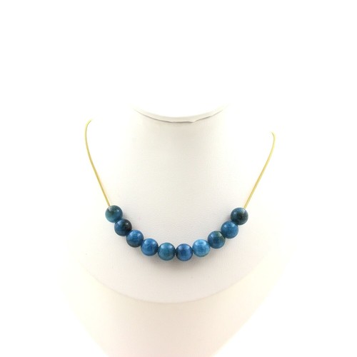 Collana 10perles apatite mm - collana,