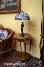 Tavolino etagere intarsiato stile Napoleone III