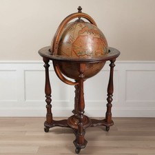 Mappamondo Bar Carrello Globe Bar Girevole In Legno Esposizione Vintage Anni '60