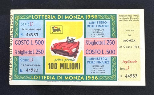 Biglietto lotteria monza 24 - di,