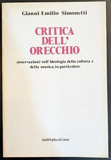 Gianni Emilio Simonetti Critica dell'orecchio Multhipla 1975
