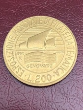 200 Lire Moneta Italia 1992 Esposizione Mondiale Filatelia Genova’ 92