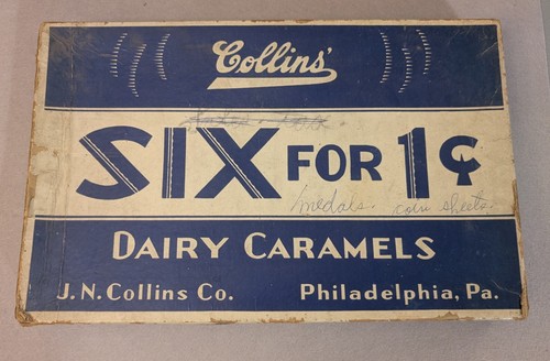 Vtg collins dairy caramels - collins,