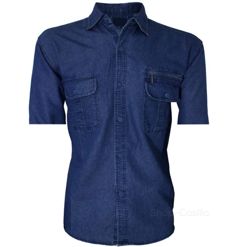 Camicia jeans mezza manica - mezza,