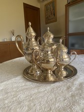 Servizio Set Tè In Argento 800 Stile Inglese e Impero 5 Pezzi
