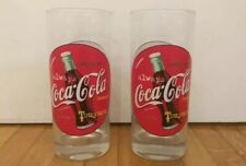 2 BICCHIERI GRANDI/BIG-COCA COLA COCACOLA COKE-IN VETRO-GLASSES BRILLE-VINTAGE