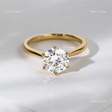 Anello in oro giallo 14 carati nascita aprile taglio brillante diamante...