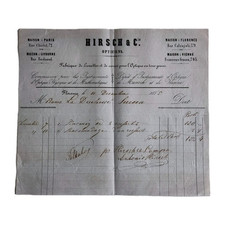 1855 Hirsch & C. Fabbrica Lunette Cinturini Orologi Firenze Ricevuta C02933