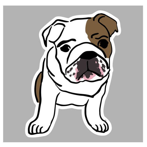 Adesivo cane bulldog inglese - adesivo,
