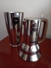 Caffettieria alessi 9090 3 tazze + bollitore originale Sapper compasso oro 1978