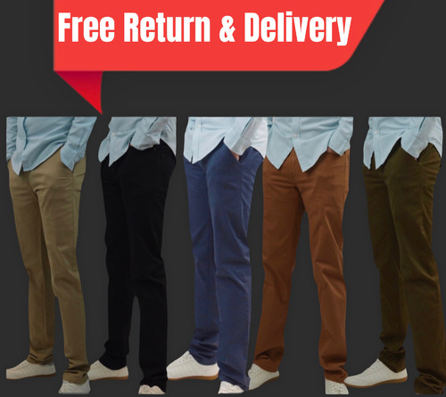 Men chinos slim fit trousers - chinos,