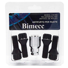 Bulloni Antifurto Sede Conica Passo M14X1,5 Lunghezza Stelo 45mm Zincatura Nera