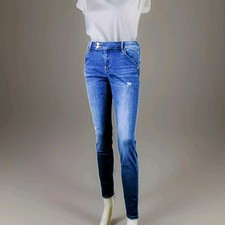 MET Jeans Donna SLIM FIT Style Di-Stressed Denim Blu Stretch 4 Tasca America  30