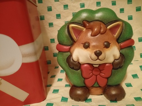 Volpe con ghirlanda natale - ghirlanda,