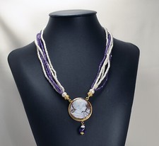  COLLANA ARGENTO DORATO CAMMEO