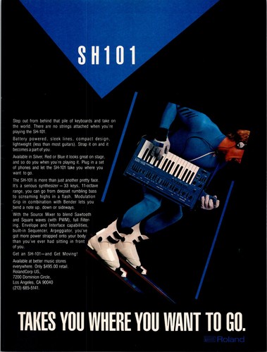 1984 roland sh101 - sh101, keytar